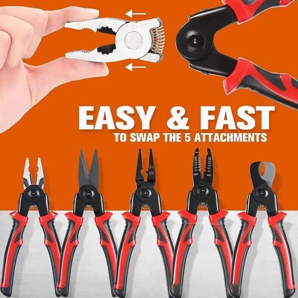 5-PCS Plier Tool Set, 5 in 1 Versatile Tool Kit, with Linesman Plier, Wire AU