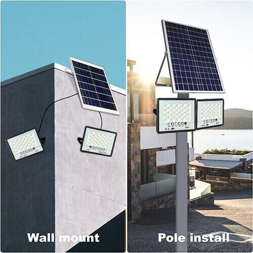 LED Solar Flood Street Light Remote Outdoor Garden Security Wall Lamp Waterproof