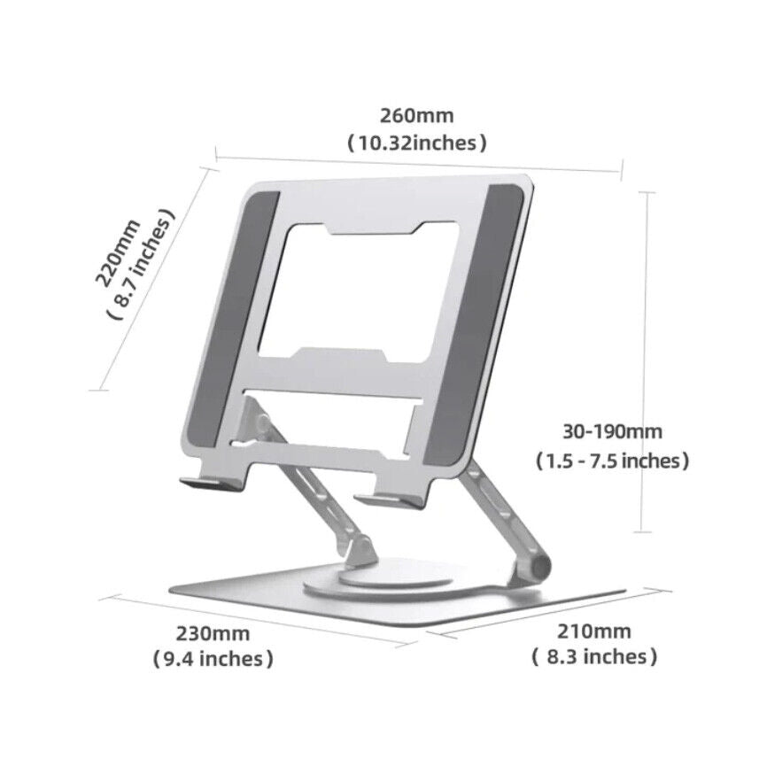 Adjustable Laptop Stand 360 Rotating Ergonimic Foldable Laptop Riser for Desk