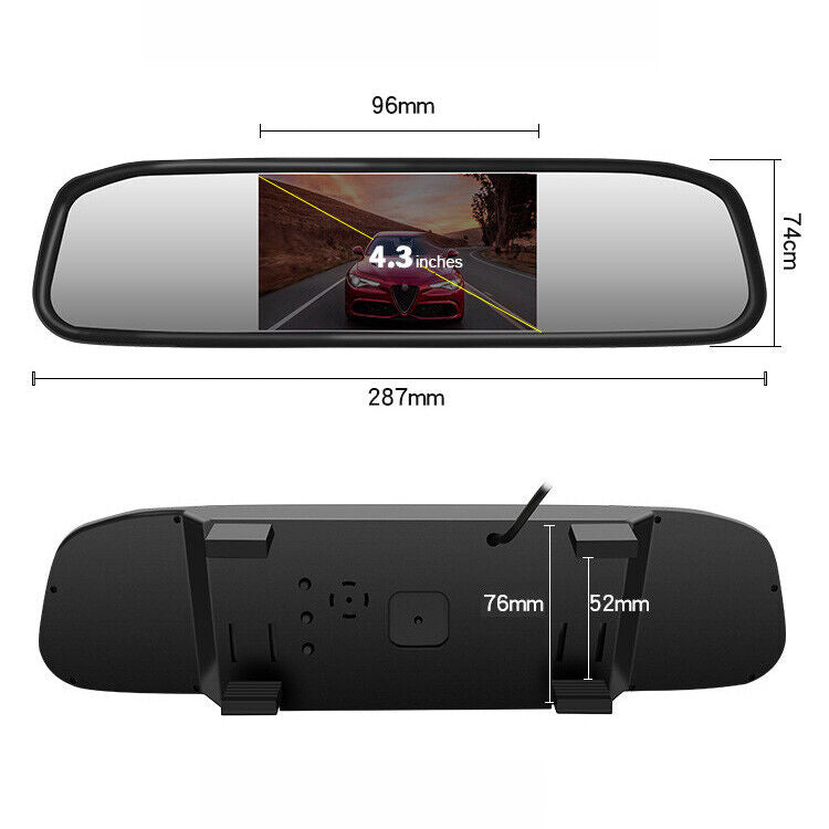 Reverse Camera Night Reversing Camera Rear View Mirror Kit Waterproof HD Monitor