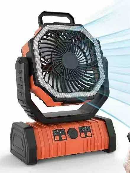 Portable Camping Outdoor Rechargeable Battery Operated Fan Auto-Oscillating Desk Fan