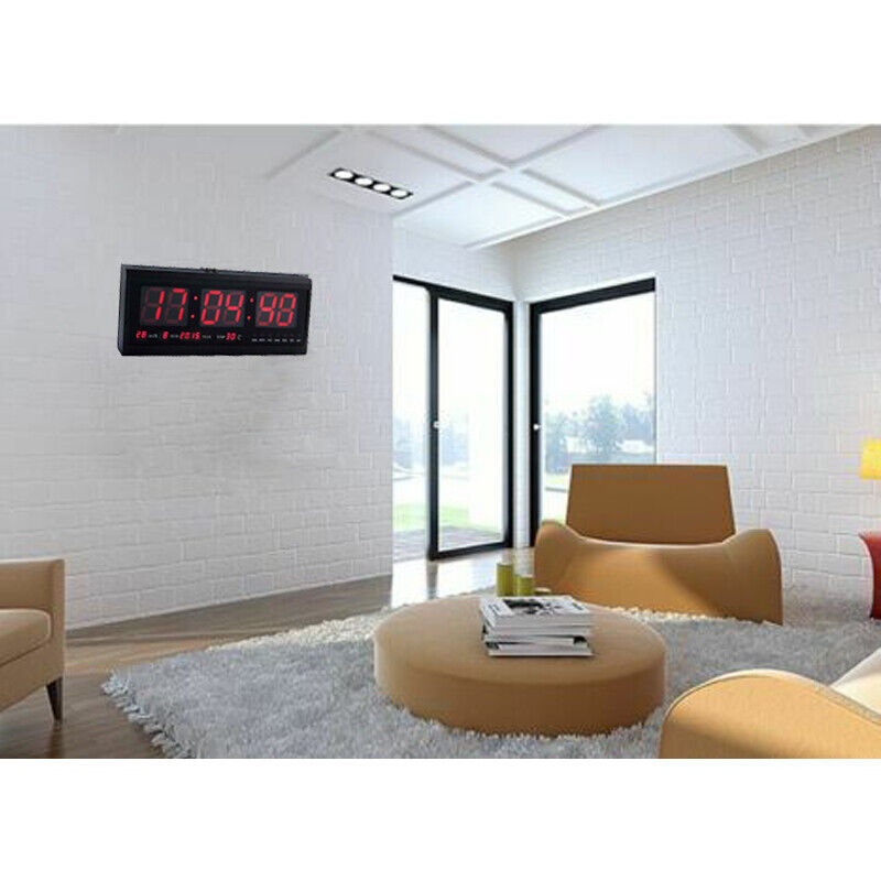 Digital Large Big Jumbo LED Wall Desk Clock Display With Calendar Temperature AU