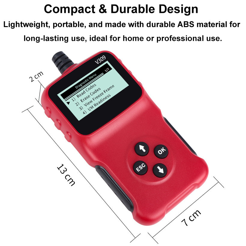 V309 OBD2 Scanner Car Engine Code Reader Diagnostic Tool Check Engine Light