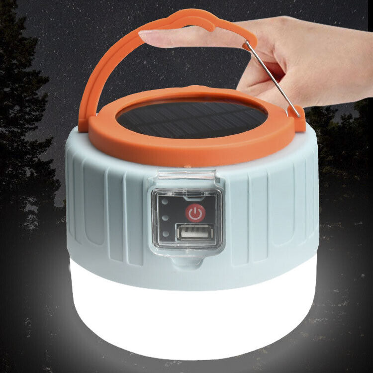 Portable LED Solar Camping Light Lantern Outdoor Tent Lamp USB Rechargeable AU