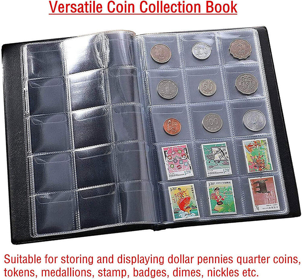 240 Holders Coin Collection Album Book Folder Storage Collecting Penny Pocket AU