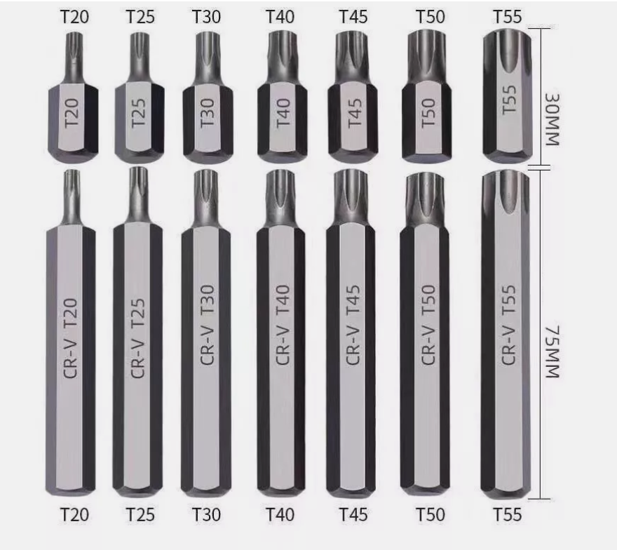 40-Piece Combination Hex Torx and Spline Socket Bits Set Metal Storage Box Set