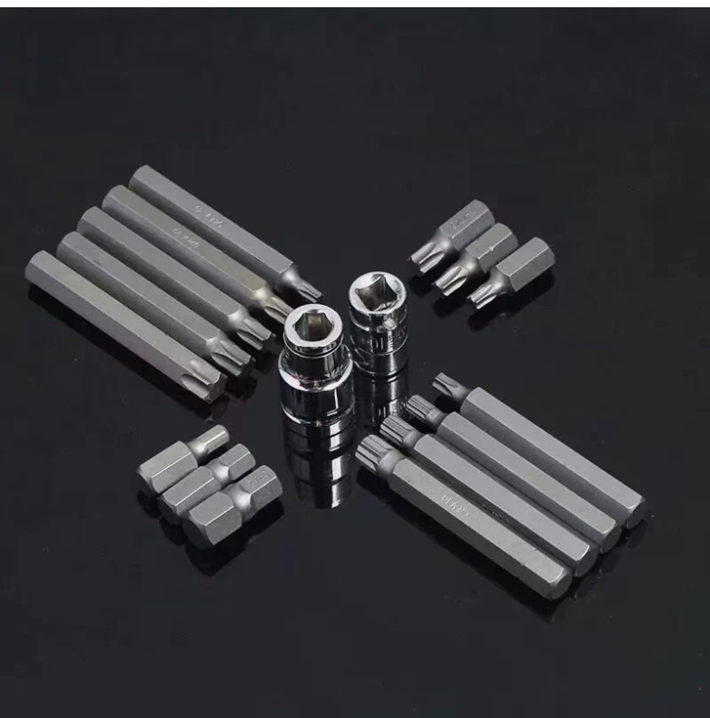 40-Piece Combination Hex Torx and Spline Socket Bits Set Metal Storage Box Set