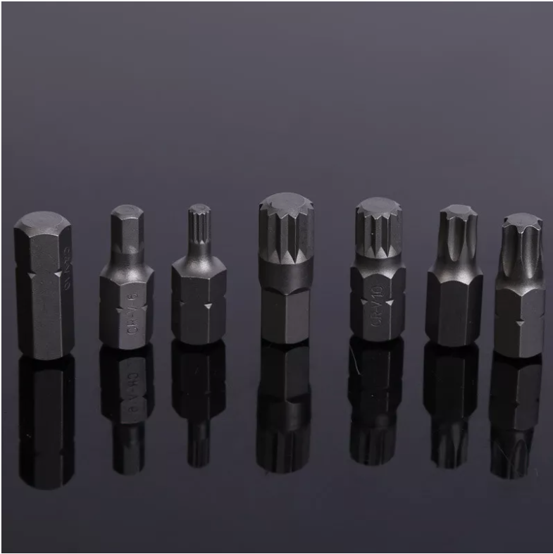 40-Piece Combination Hex Torx and Spline Socket Bits Set Metal Storage Box Set