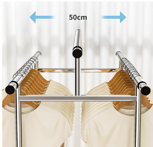 Stainless Steel Clothes Airer - Extra Large Folding Drying Rack with Adjustable Hanging Pole (120-200cm)