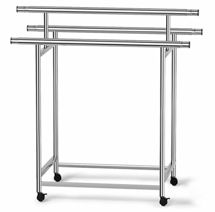 Stainless Steel Clothes Airer - Extra Large Folding Drying Rack with Adjustable Hanging Pole (120-200cm)