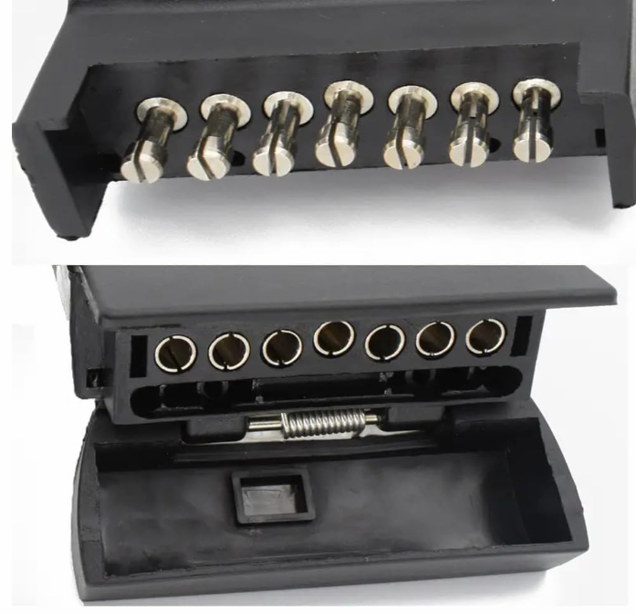 12V 7 Pin Flat Trailer Plug Set - Male & Female Socket Adapter Connector