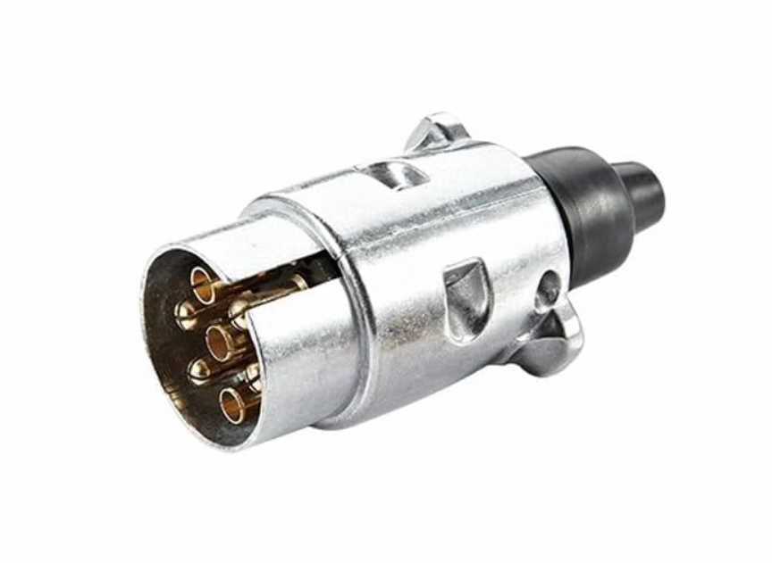 Heavy-Duty 12V Aluminum Alloy 7-Pin European Standard Trailer Plug Connector