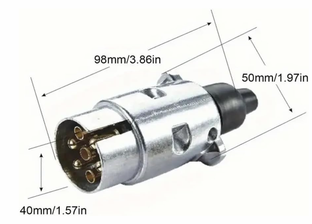 Heavy-Duty 12V Aluminum Alloy 7-Pin European Standard Trailer Plug Connector