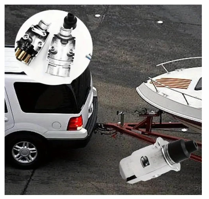 Heavy-Duty 12V Aluminum Alloy 7-Pin European Standard Trailer Plug Connector
