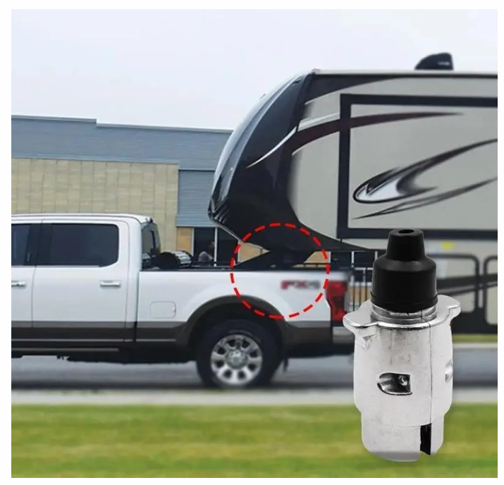 Heavy-Duty 12V Aluminum Alloy 7-Pin European Standard Trailer Plug Connector