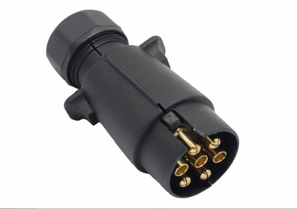 12V 7-Pin Trailer Plug and Socket, Heavy-Duty Male-Female Wiring Connector Adapter for RV, Caravan, Tractor, Truck, Van, and Auto Towing