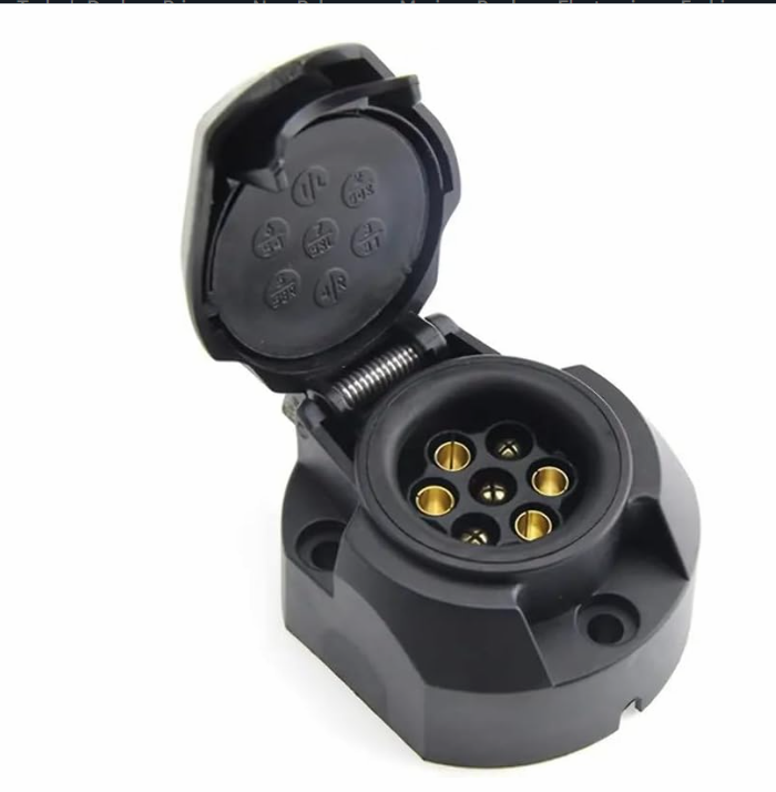 12V 7-Pin Trailer Plug and Socket, Heavy-Duty Male-Female Wiring Connector Adapter for RV, Caravan, Tractor, Truck, Van, and Auto Towing