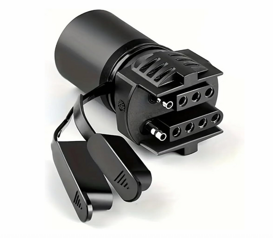 12V DC 7-Way Round to 4/5 Pins Flat Trailer Adapter Wiring Plug | Black | Ideal for Truck, RV Tow Lights & Electrical Wiring Harness