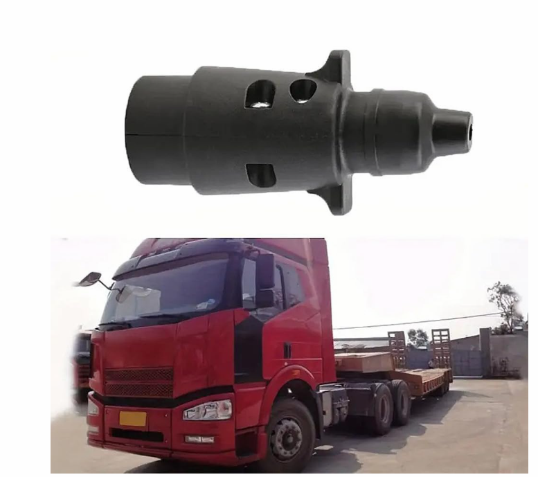 7-Way Round European Car Trailer Plug | Durable Plastic Connector with High-Conductivity Copper Contacts for RVs, Trailers & Caravans