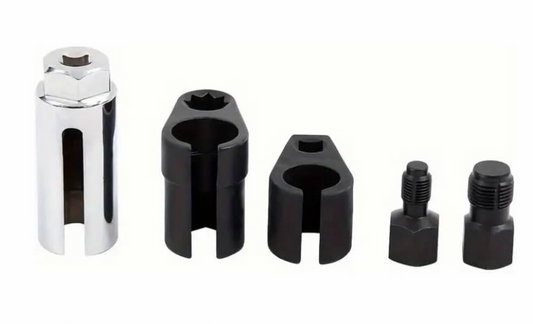 5-Piece O2 Oxygen Sensor Socket Wrench Set | 3/8" & 1/2" Drive | 7/8" (22mm) Metric Sockets