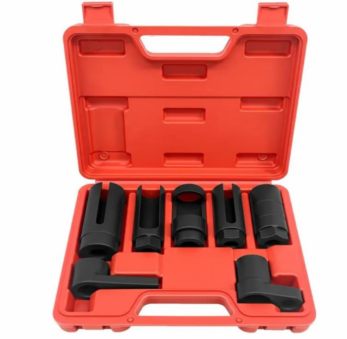 7-Piece Oxygen Sensor Socket Kit | Universal O2 Sensor Removal & Installation Tool Set | 22mm, 27mm, 29mm Sockets