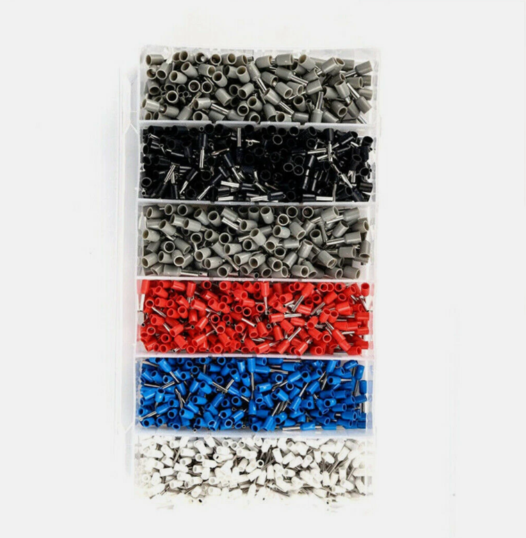 1500Pcs Bootlace Ferrule Crimper kit 0.25-6mm² Cord End Ratchet Crimping Tool