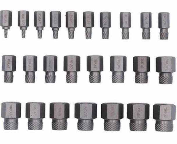 25-Piece Damaged Screw Extractor Set Multi-Spline Easy Out Broken Bolt Remover
