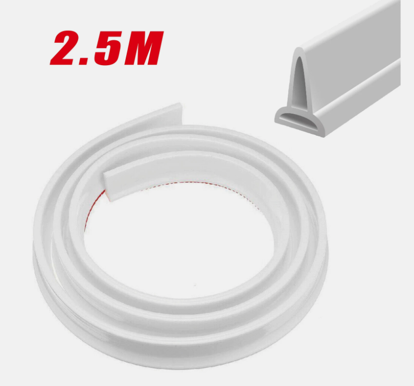Waterproof Silicone Water Barrier Stopper Strip for Bathroom 2.5M