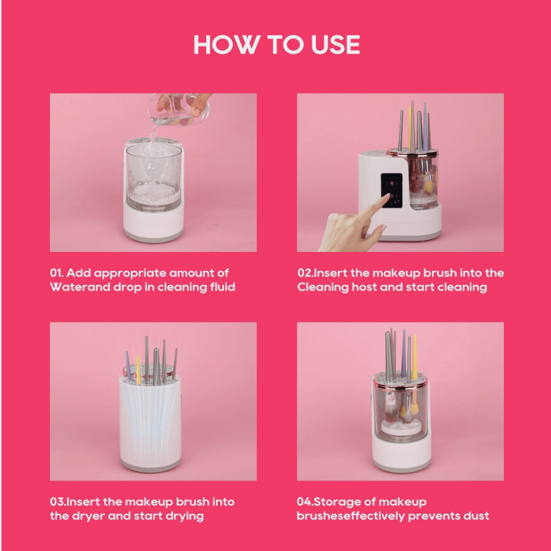 Electric Makeup Brush Cleaner And Dryer for All Makeup Brush Types