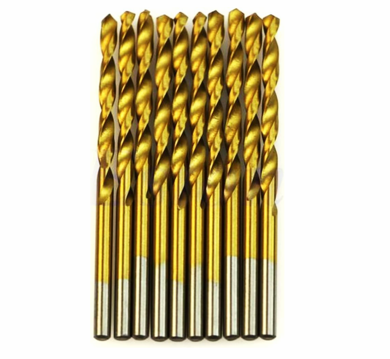 50Pcs Plating Titanium Coated Metal HSS High Speed Steel Drill Bit Set Tool