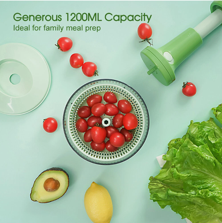 Manual Food Chopper 1200ML – Hand Pull Meat Grinder, Veg Slicer, Dumpling Filler