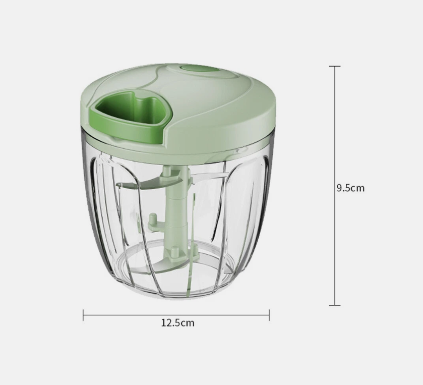 900ML Manual Food Chopper – Garlic Onion Crusher with Plastic Mixer Blade