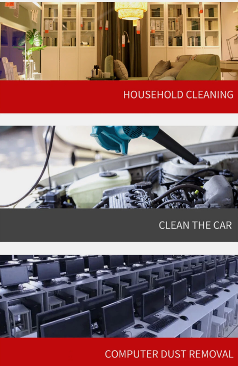 Cordless Electric Leaf Blower and Vacuum Home Car Dust Remover Cleaner