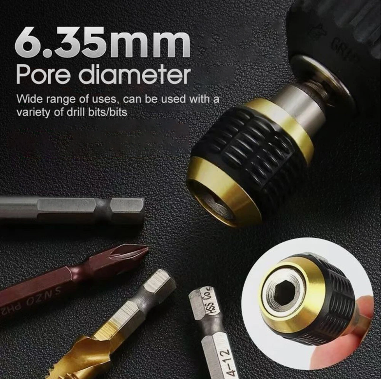 60mm Self-locking Drill Bit Holder 1/4 Inch Hex Shank Drill Bit Extension Holder