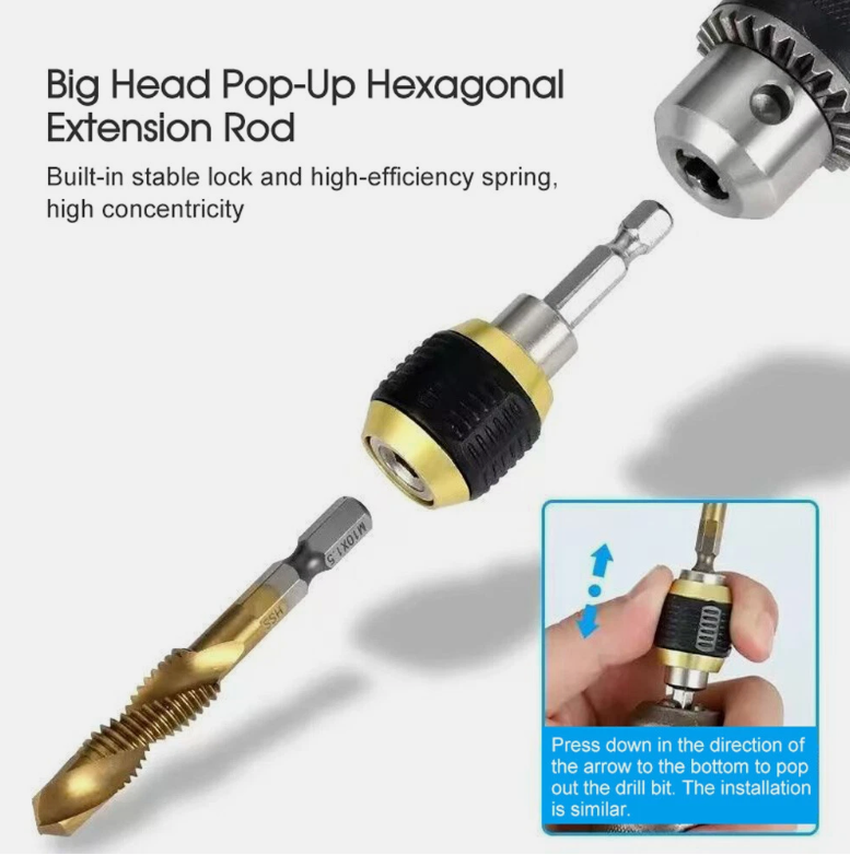60mm Self-locking Drill Bit Holder 1/4 Inch Hex Shank Drill Bit Extension Holder
