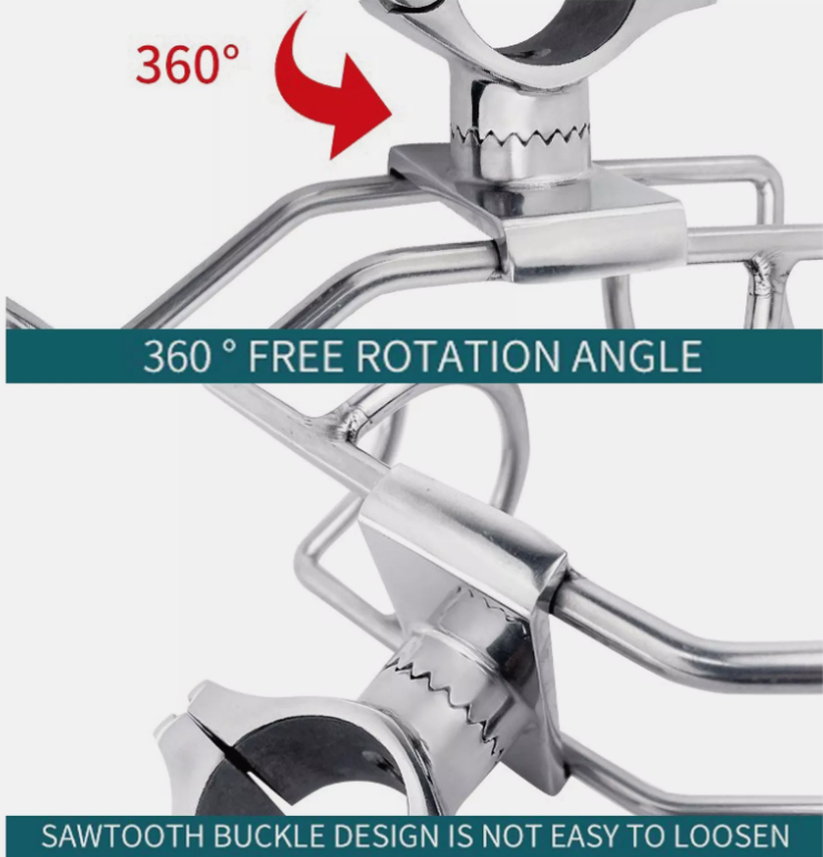 2/4 Quality Stainless Steel Rod Holder Rail Mount Wire Fishing Boat Marine Grade