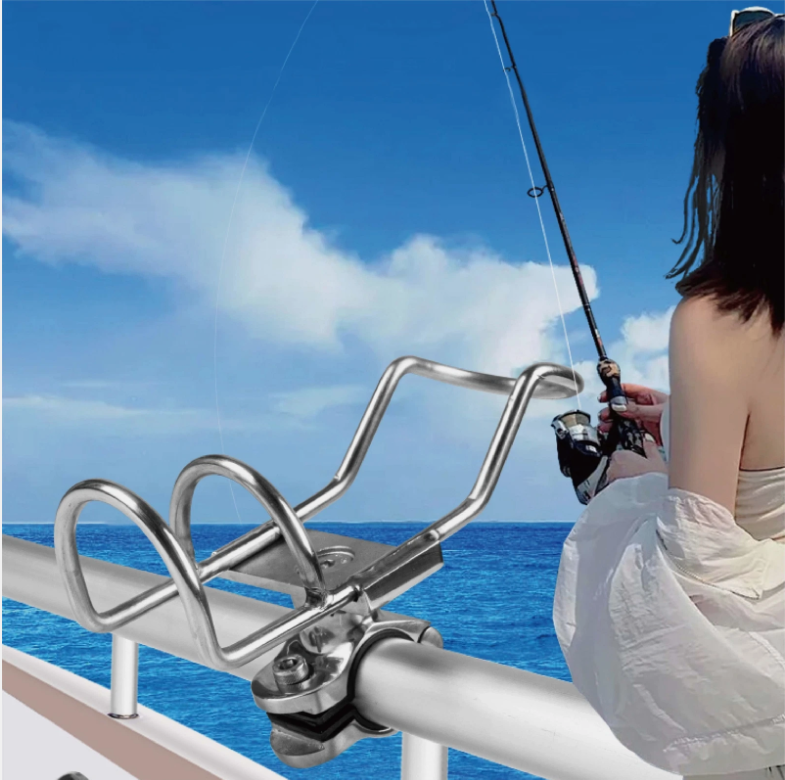 2/4 Quality Stainless Steel Rod Holder Rail Mount Wire Fishing Boat Marine Grade