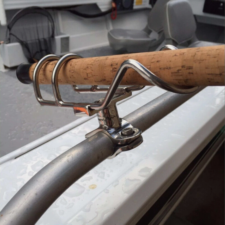 2/4 Quality Stainless Steel Rod Holder Rail Mount Wire Fishing Boat Marine Grade