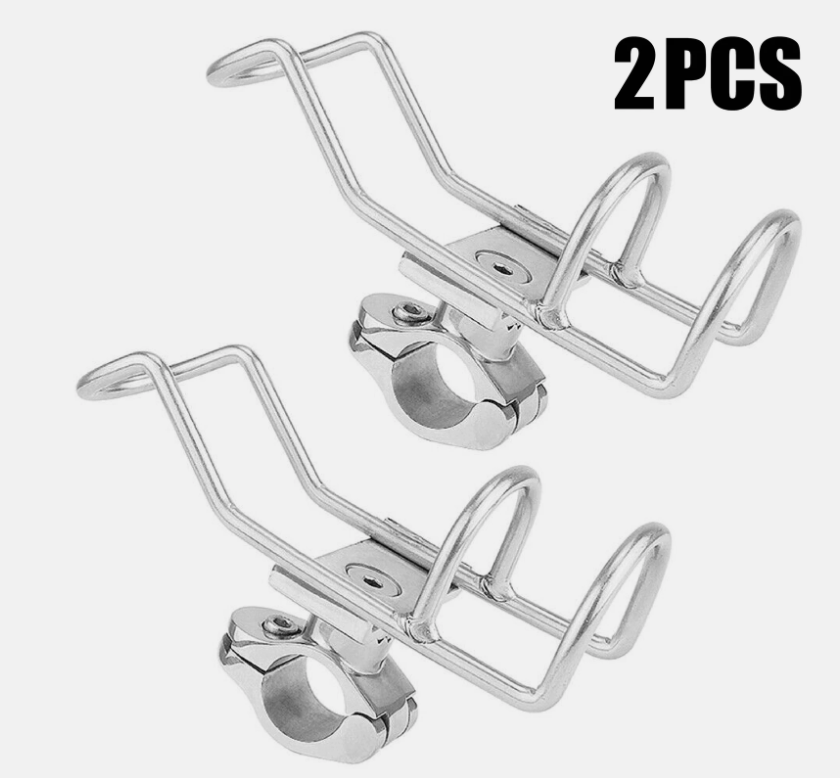 2/4 Quality Stainless Steel Rod Holder Rail Mount Wire Fishing Boat Marine Grade