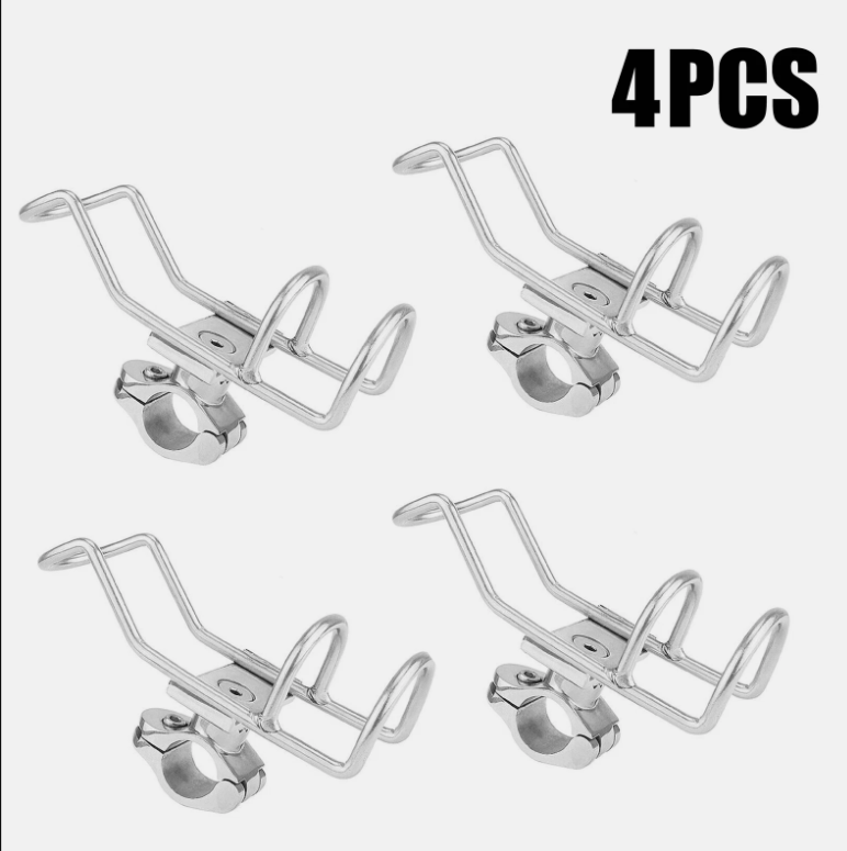 2/4 Quality Stainless Steel Rod Holder Rail Mount Wire Fishing Boat Marine Grade