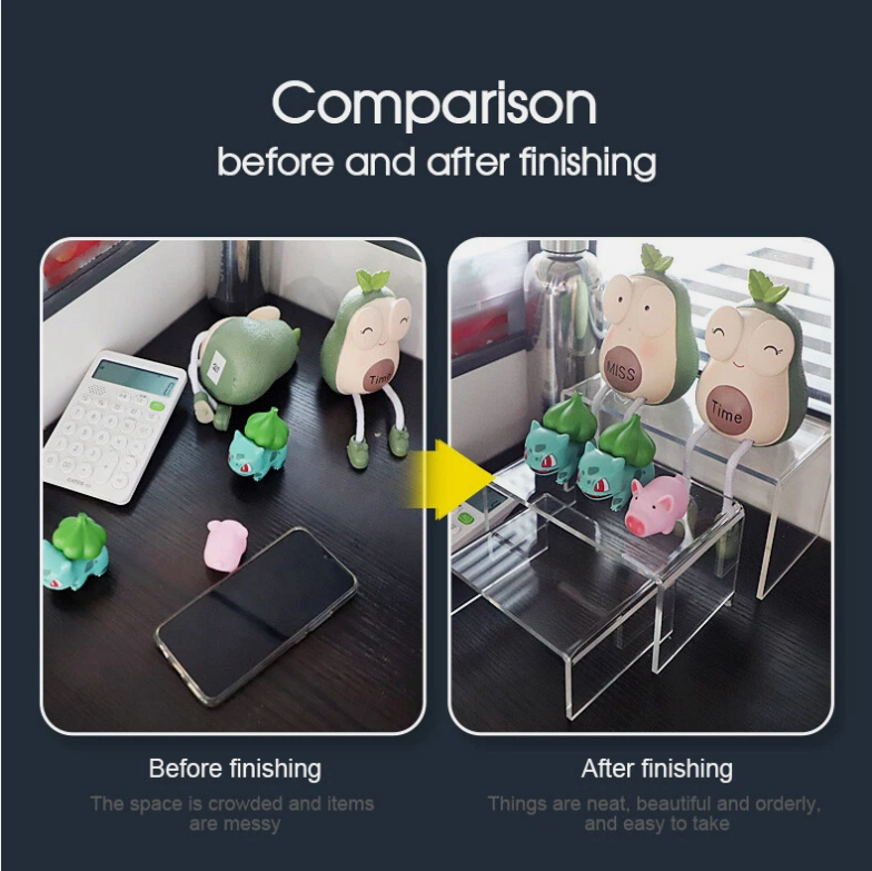 5PCS Acrylic Jewellery Stand Display Super Clear Makeup Riser Holder Organiser
