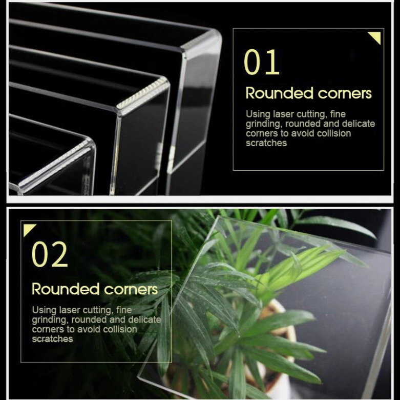 5PCS Acrylic Jewellery Stand Display Super Clear Makeup Riser Holder Organiser
