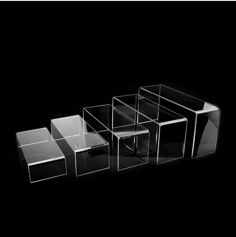 5PCS Acrylic Jewellery Stand Display Super Clear Makeup Riser Holder Organiser