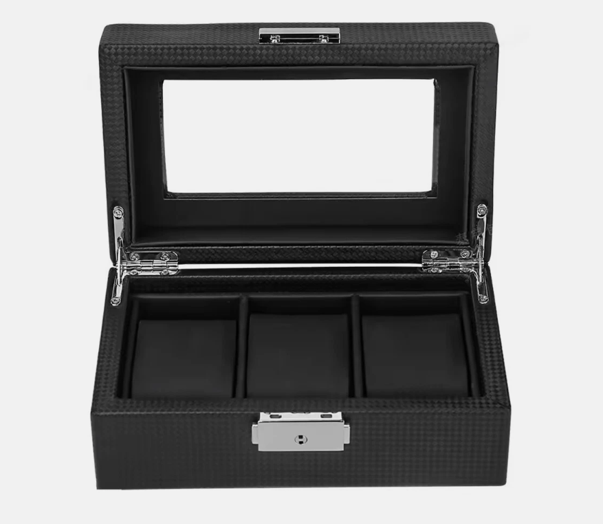 3 Slots Wooden Watch Case Organizer Watch Display Storage Box Gift Packaging