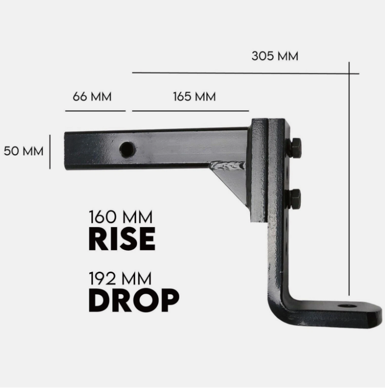 Adjustable Height Tow Hitch Ball Towbar Drop Mount Tongue Trailer Tow Bar 4000KG