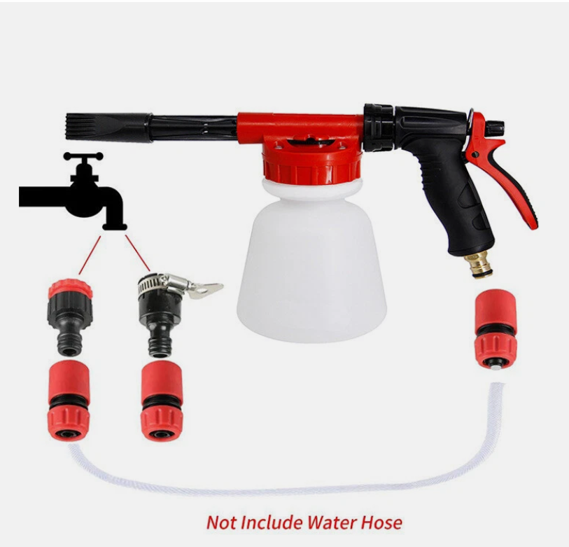 1L Snow Foam Lance Cannon Bottle Soap Gun Sprayer Hose For Car Pressure Washer