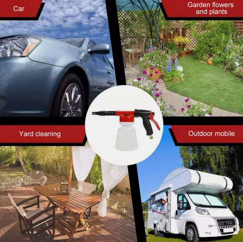 1L Snow Foam Lance Cannon Bottle Soap Gun Sprayer Hose For Car Pressure Washer