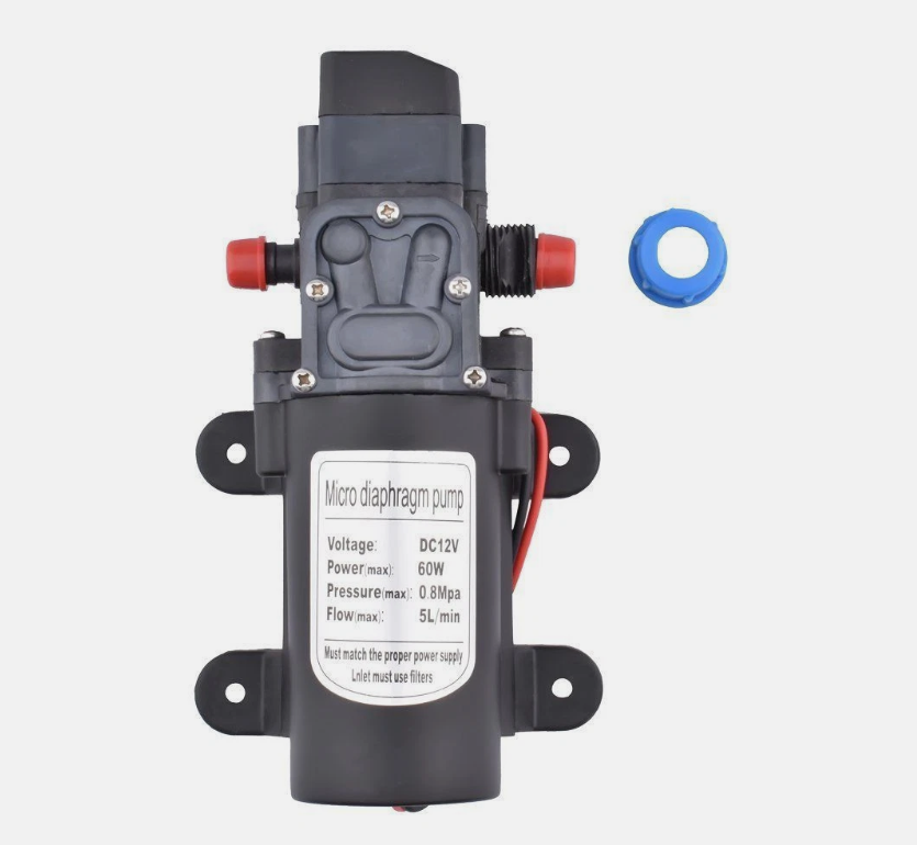 60W 12V 80PSI Water Pump High Pressure 5L/Min Self-Priming Caravan Camping Boat