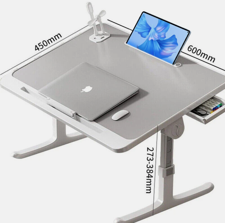 Laptop Bed Tray Desk Adjustable Table Sofa Sit Stand Desktop Computer Stand Fan