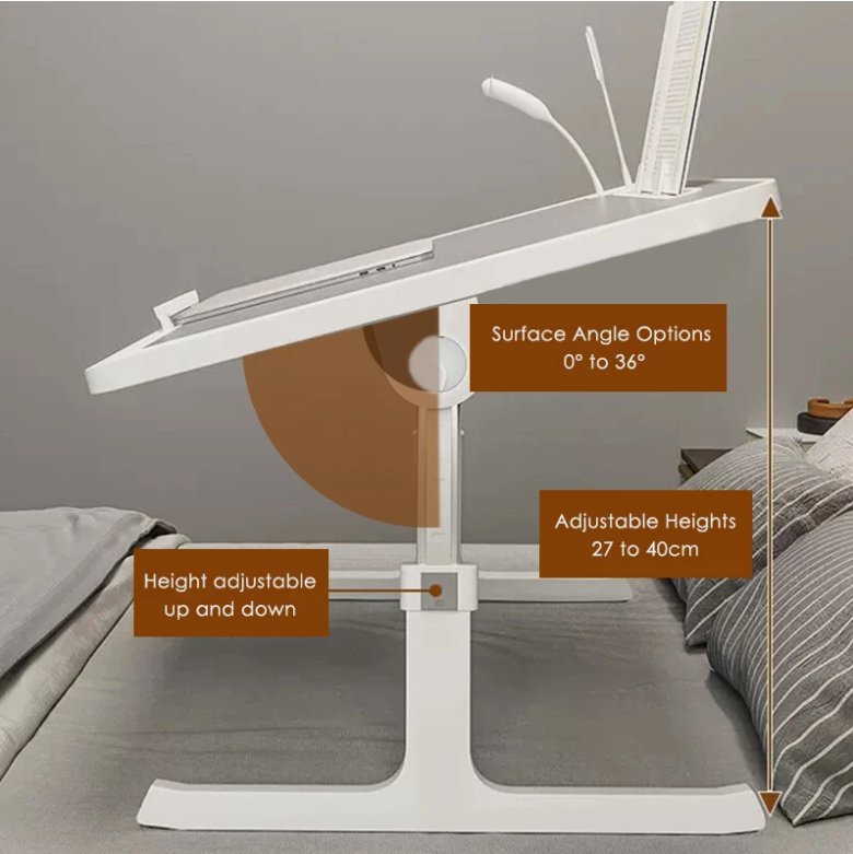 Laptop Bed Tray Desk Adjustable Table Sofa Sit Stand Desktop Computer Stand Fan